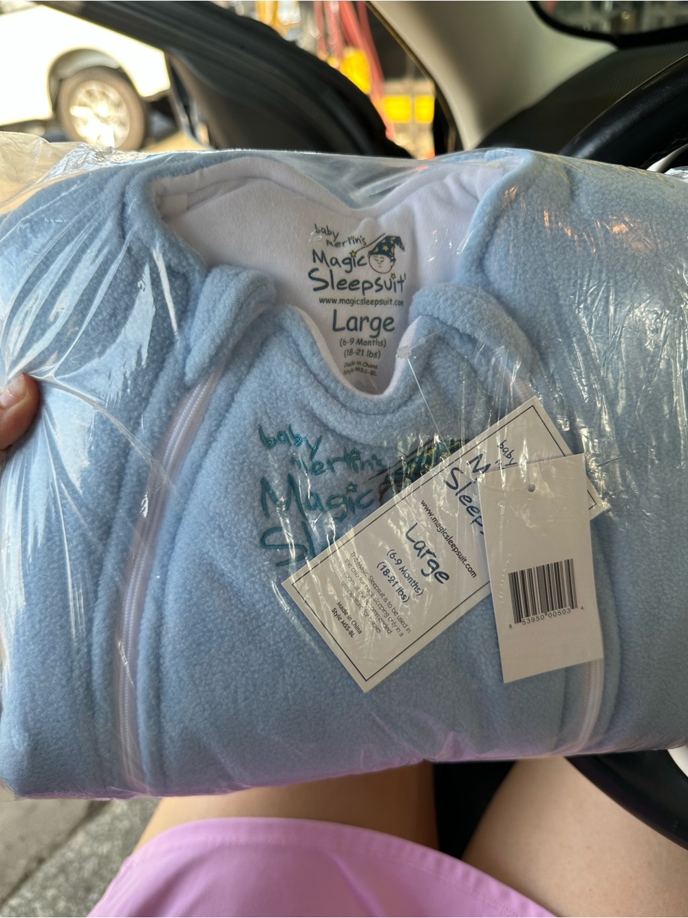 Magic Sleepsuit Large Baby Swaddle - Light Blue